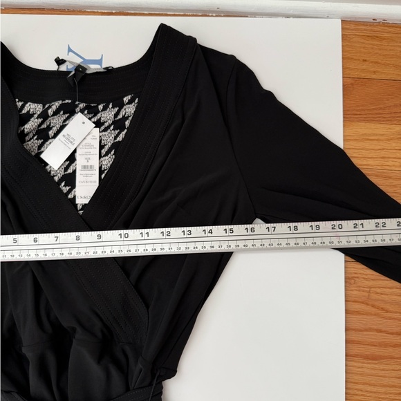 NEW White House Black Market Reversible A-Line Wrap Dress Size 8 Black White - Picture 13 of 14